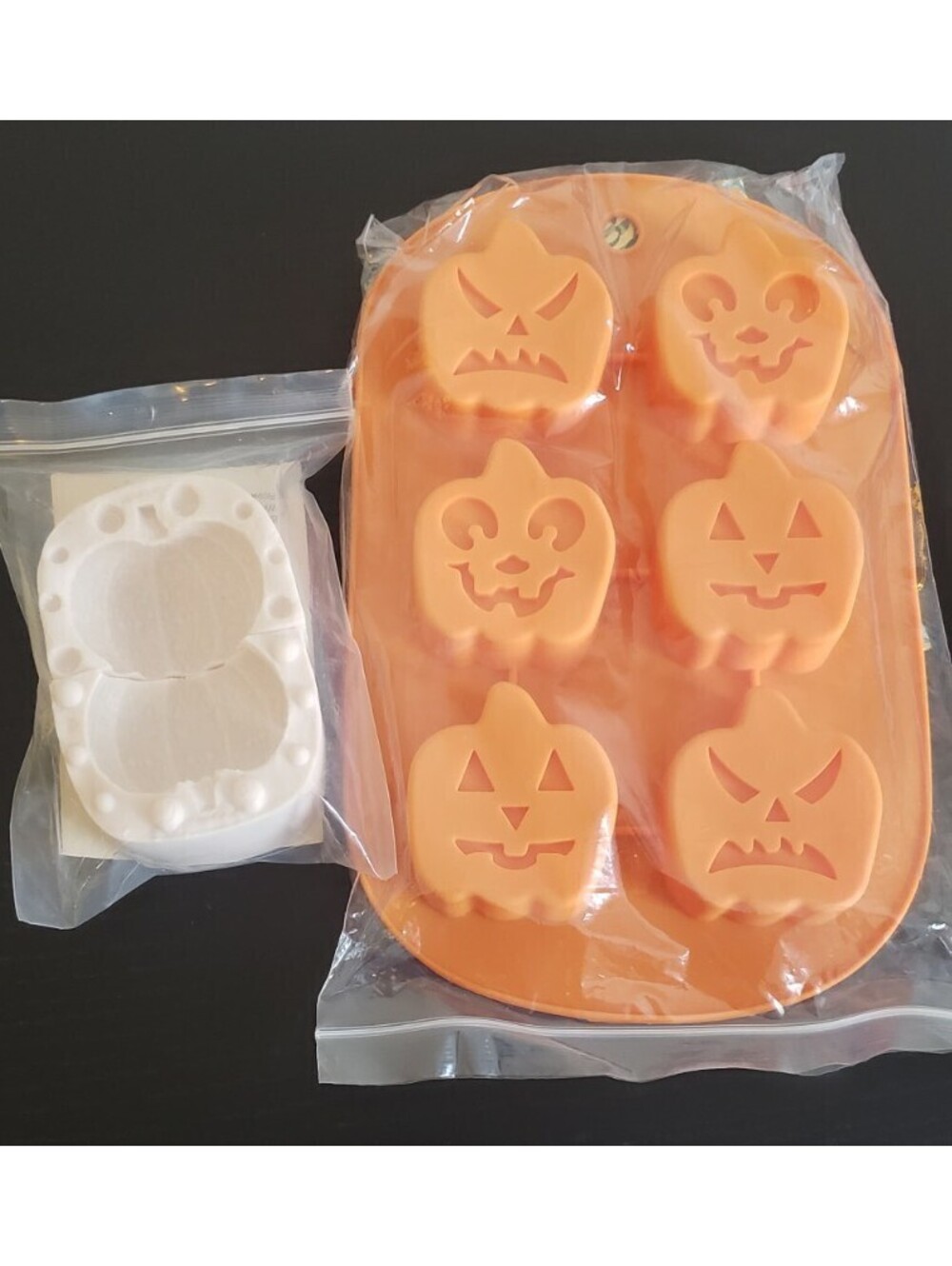 Pumpkin Silicone Mold for Bath Bombs, Candles, Chocolate Lot of 2 JOL Halloween